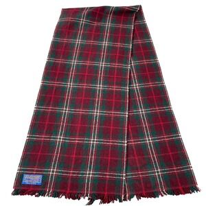 Vintage Pendleton Virgin Wool‎ Plaid Scarf Quiet Luxury Academia Red Old Money